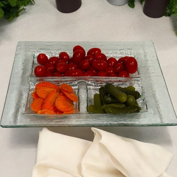 Vintage Elite Art Glass Serving Tray/Dish Signed by E. Jane Midgley 1993 Canada - Picture 1 of 9